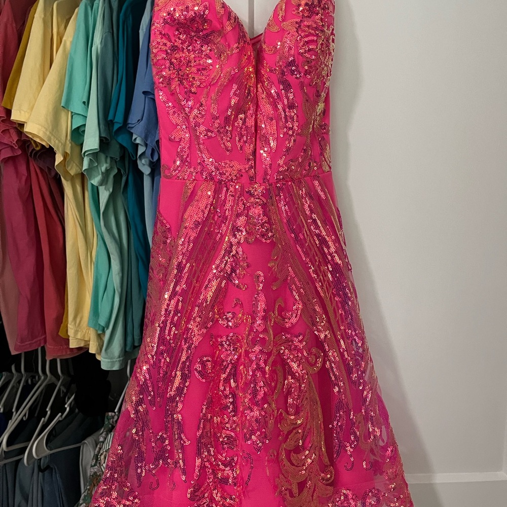 Alyce Paris Pink Sequin Dress - size 4